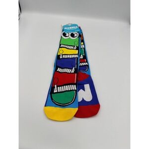 Madmia Monster Knee High Socks Mismatched Colorful Cartoon Ages 6-99 MM107 NEW